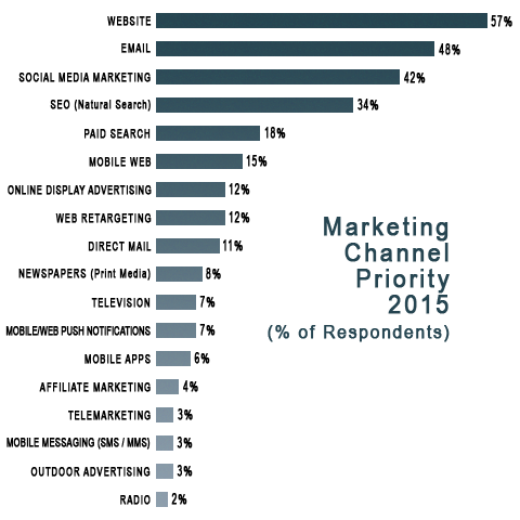 Website still considered most important marketing channel for majority of businesses