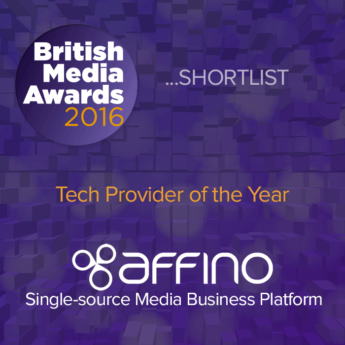 Affino on British Media Awards shortlist - Tech Provider of the Year