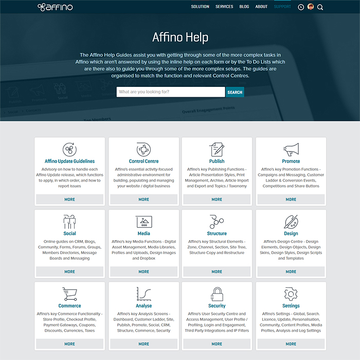 New Affino Support and Help Pages are Live