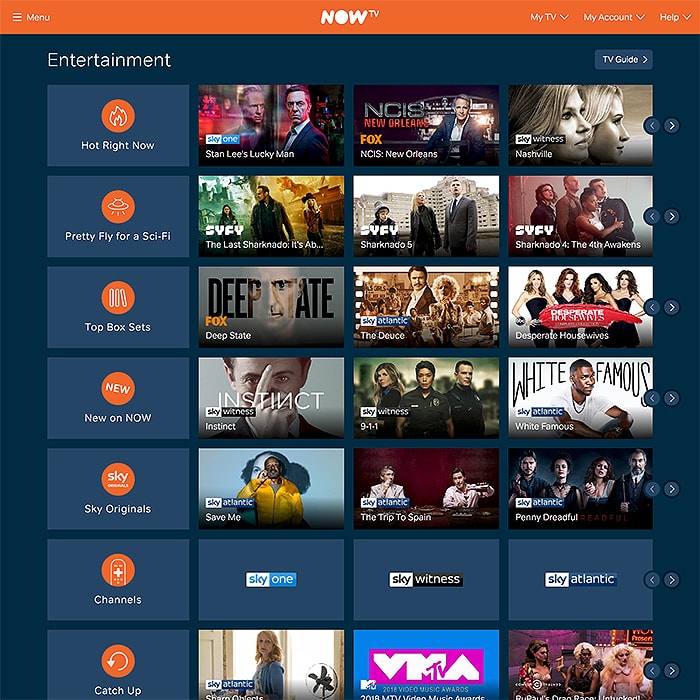 Now TV from SKY User Interface Guide 