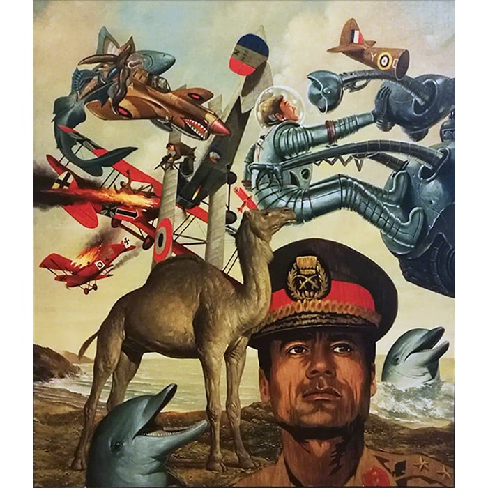 Erró (Guðmundur Guðmundsson) (1932 > ) - Soft Kadhafi (1974) (Oil on Canvas)