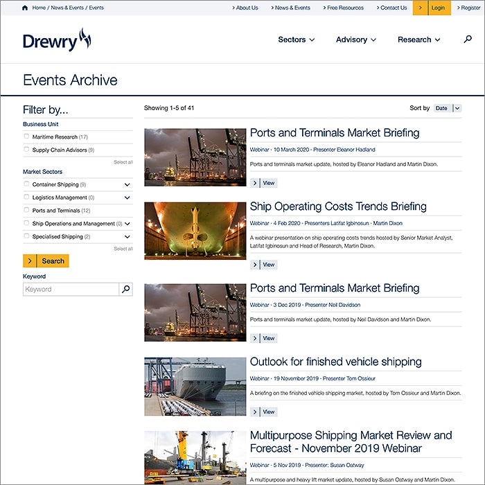 Essential Webinar Advice from James Harley of Drewry Shipping Consultants