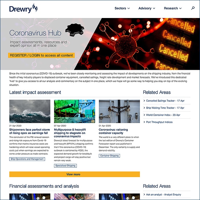 Drewry's Thematic Approach to New Coronavirus Hub Breaks All-Time Daily and Monthly Engagement Records