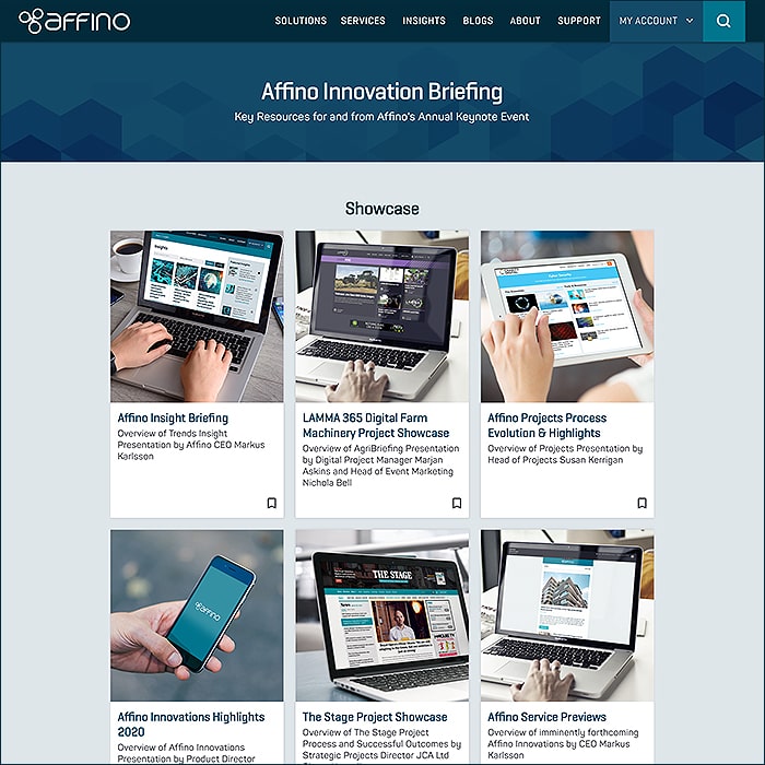 Access all the Resources from the Affino Innovation Briefing on a Single Contextual Page