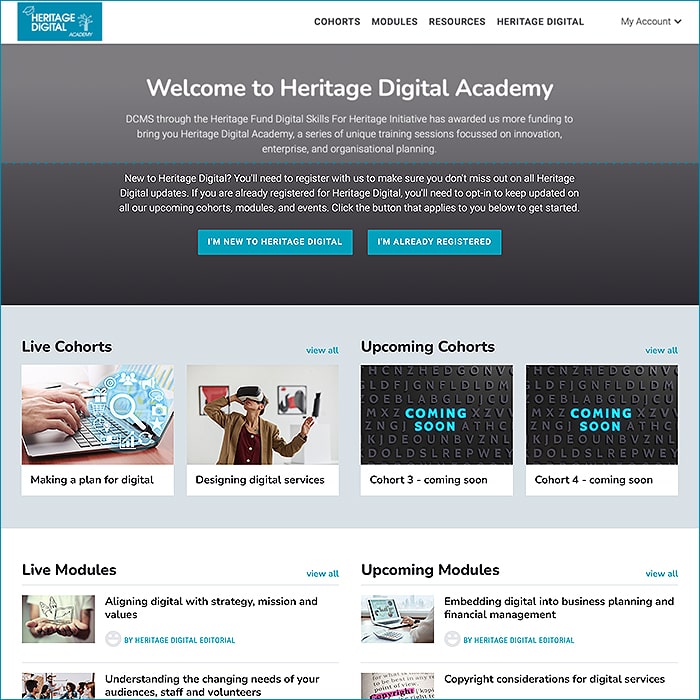Charity Digital launches  the Heritage Digital Academy learning centre on Affino