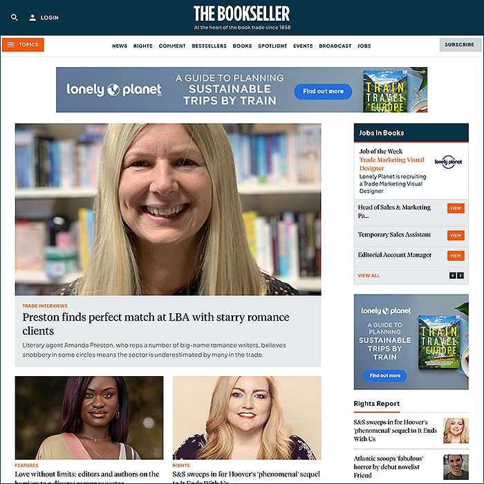 The Bookseller Website Visual Guide