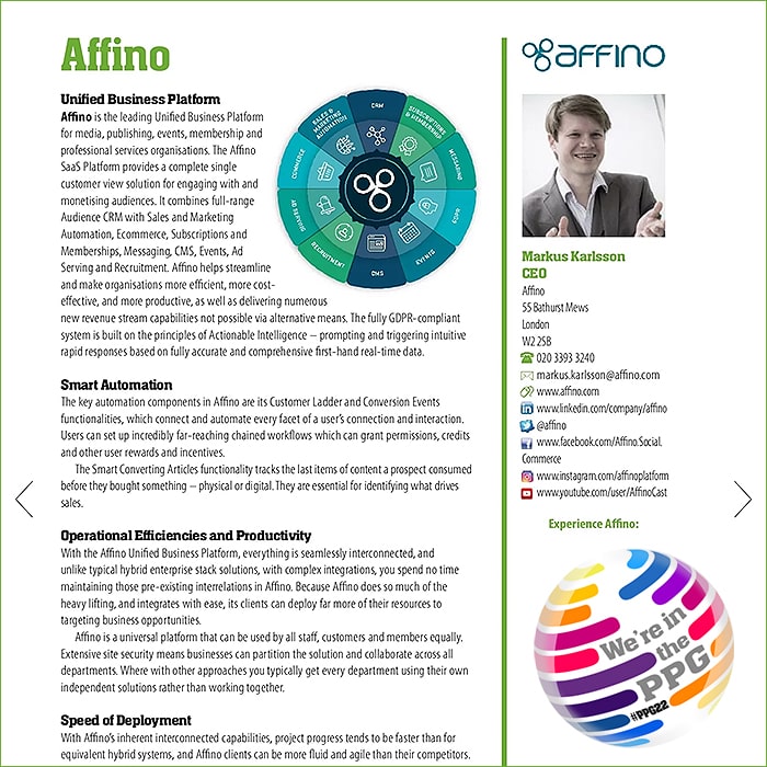 Affino Features in this year's InPublishing Publishing Partners Guide once more