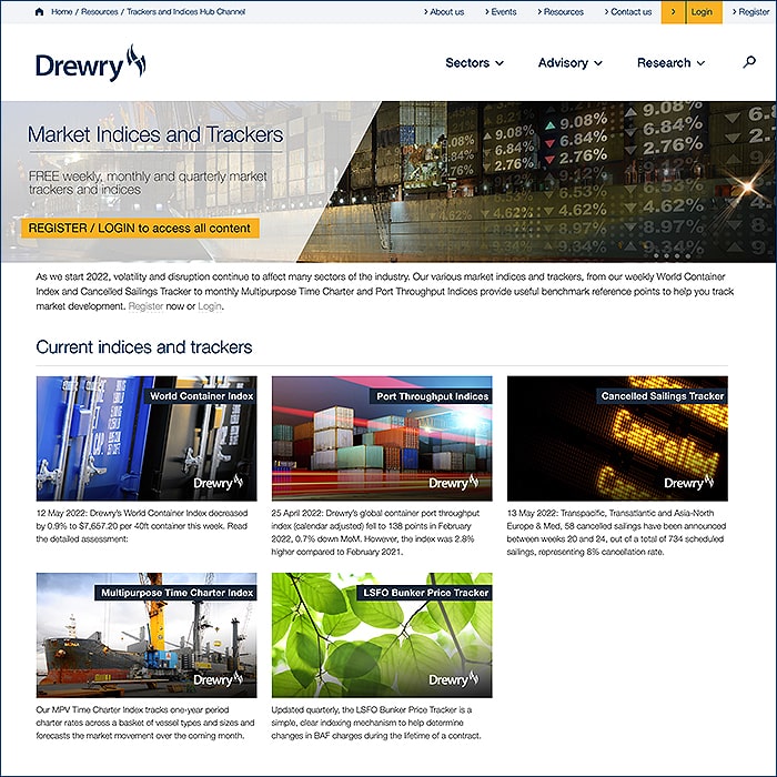Drewry Market Indices and Trackers