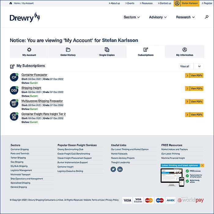 Drewry Customer Accounts