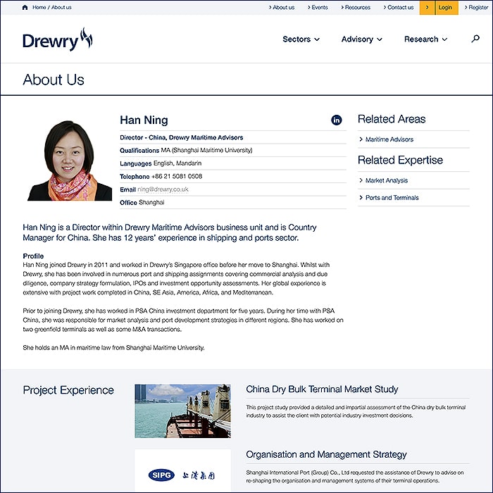 Drewry Expertise and Experience