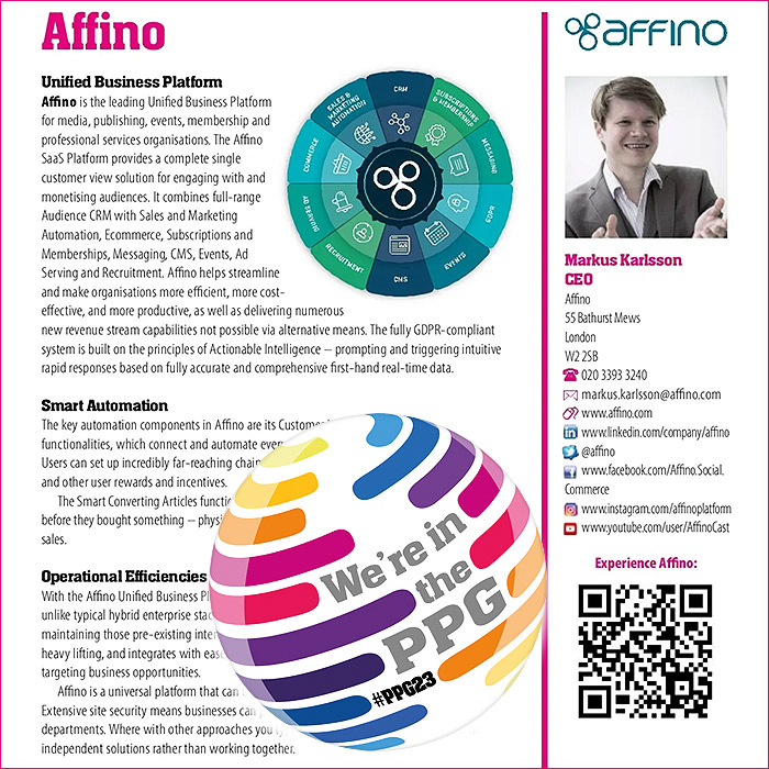 Affino feature in the InPublishing Publishing Partners Guide