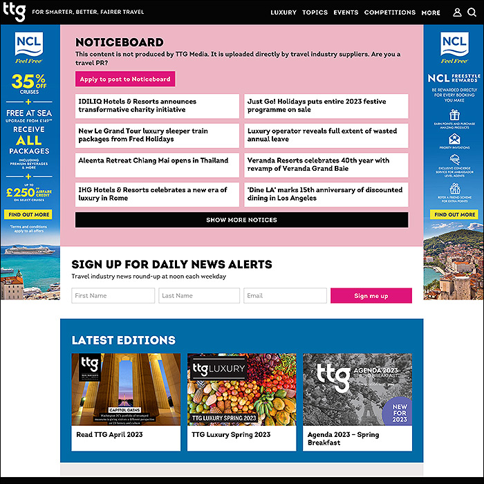 TTG Media's new Noticeboard Service is a great example of Affino's Self Service Capabilities