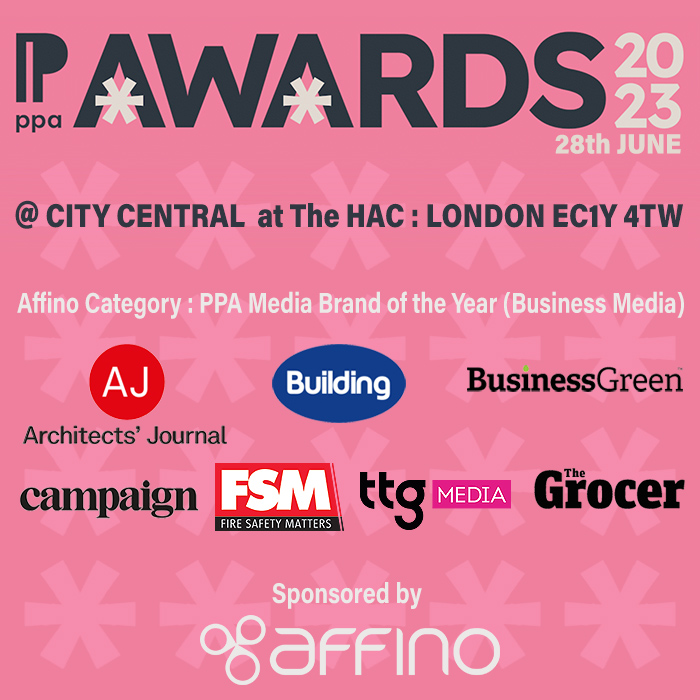 Affino Sponsors the PPA Awards once more and will be handing out the Award for PPA Business Media Brand of the Year