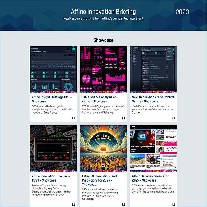 Affino Innovation Briefing 2023 Materials and Resources Now Live on the Site