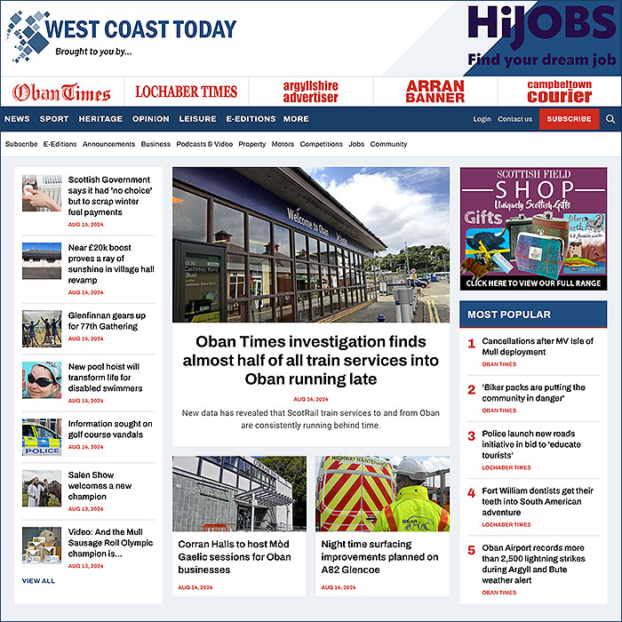 Newsbrands Scotland's August Newsletter celebrates the success of Wyvex Media's West Coast Today Launch