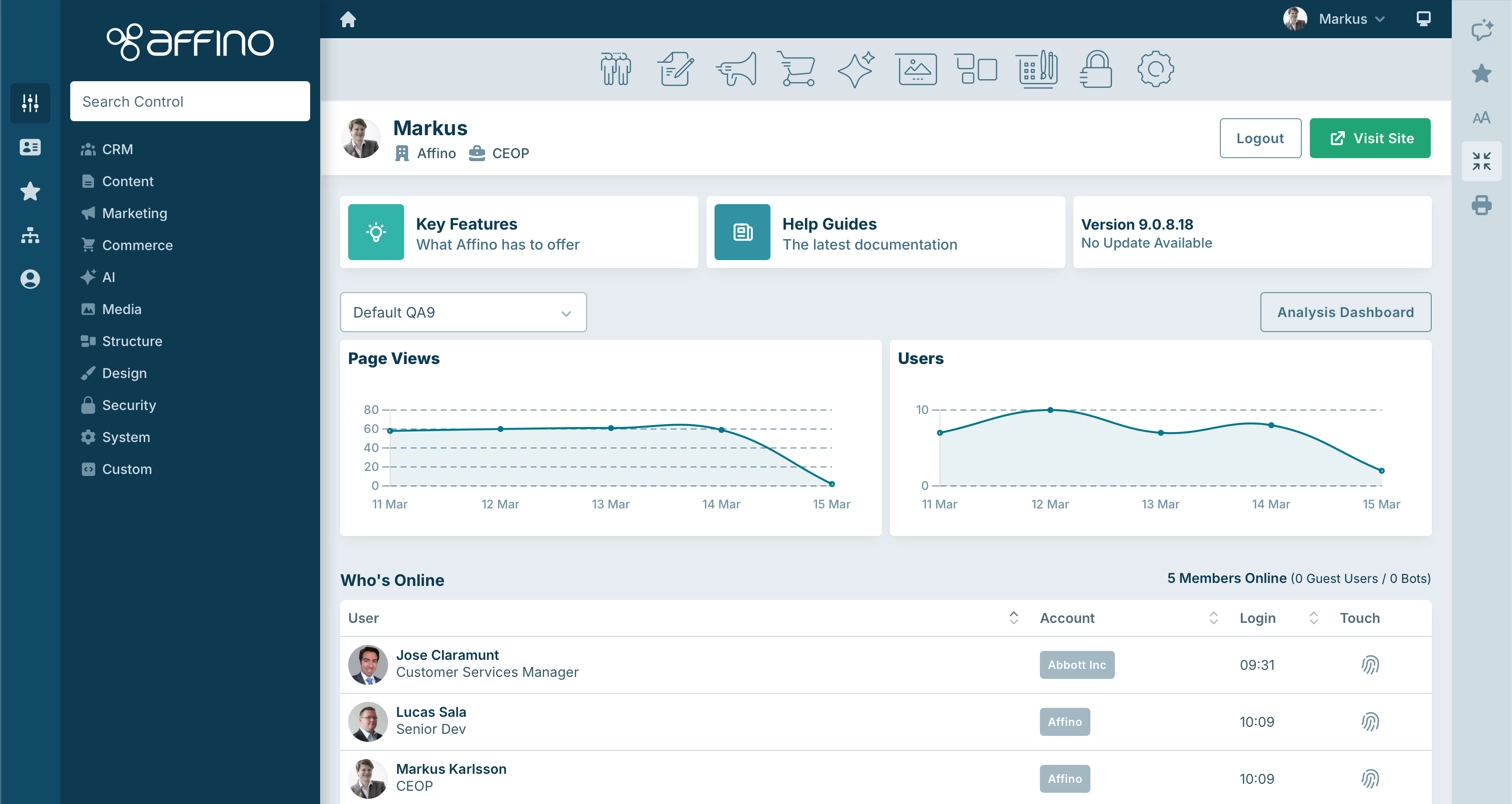 New Affino Control Centre