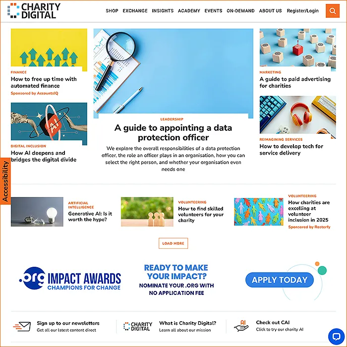 Charity Digital gets a timely site refresh alongside a smart implementation of Affino's AI Services