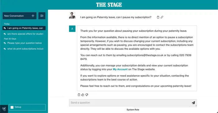 The Stage Customer Service AI