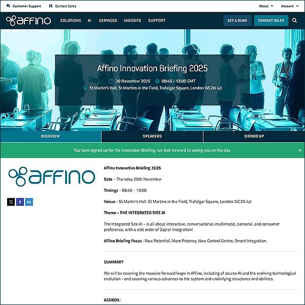 Affino Innovation Briefing 2025 - Event