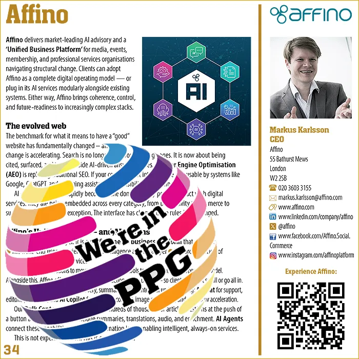 Affino takes a commanding position once more in InPublishing's annual Publishing Partners Guide - on page 34
